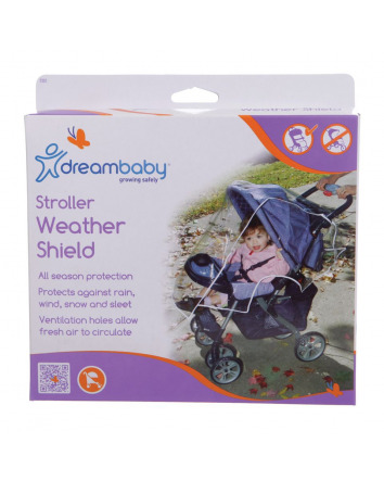 STROLLER WEATHER SHIELD WITH WHITE PIPING