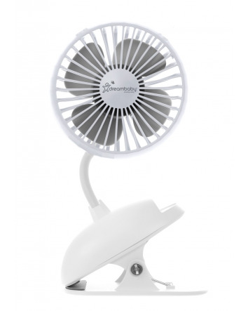 USB RECHARGEABLE CLIP-ON FAN - WHITE